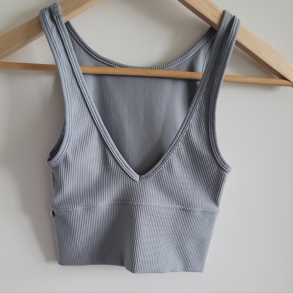 Lululemon Ribbed Power Pivot Rhino Grey Tank Size 2 - Picture 5 of 6